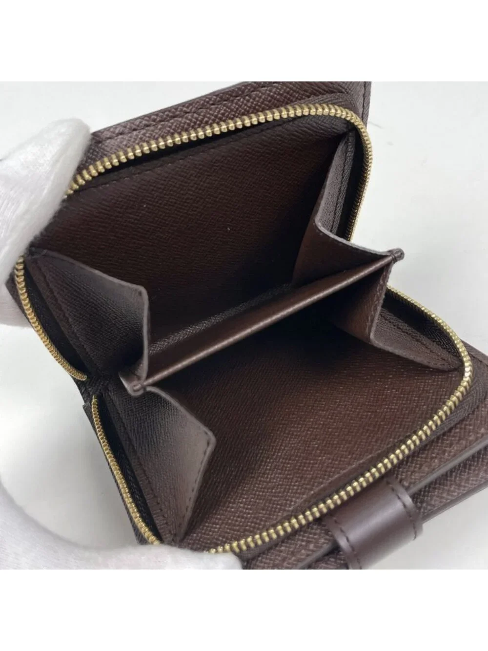 Louis Vuitton Compact Zip Damier Brown Wallet